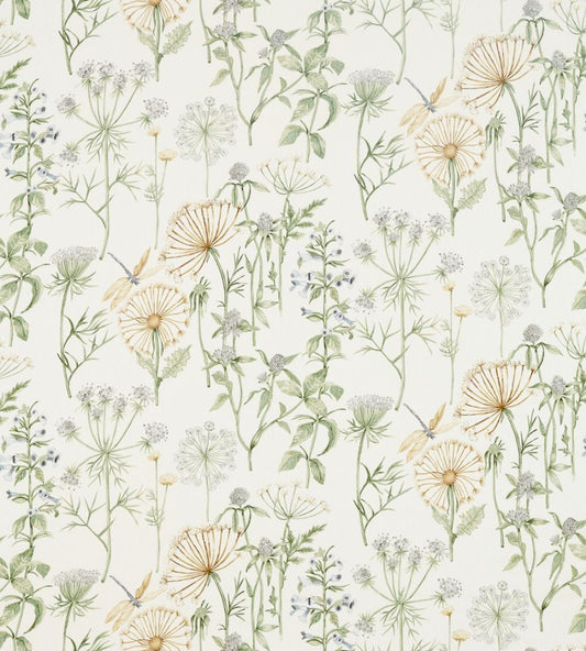 Wild Angelica Fabric by Sanderson Silver/Spring Leaf