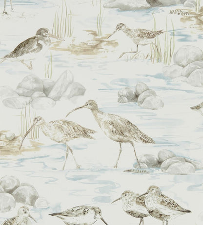Estuary Birds Wallpaper by Sanderson Blue/Grey