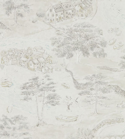 Sea Houses Wallpaper by Sanderson Chalk/Silver