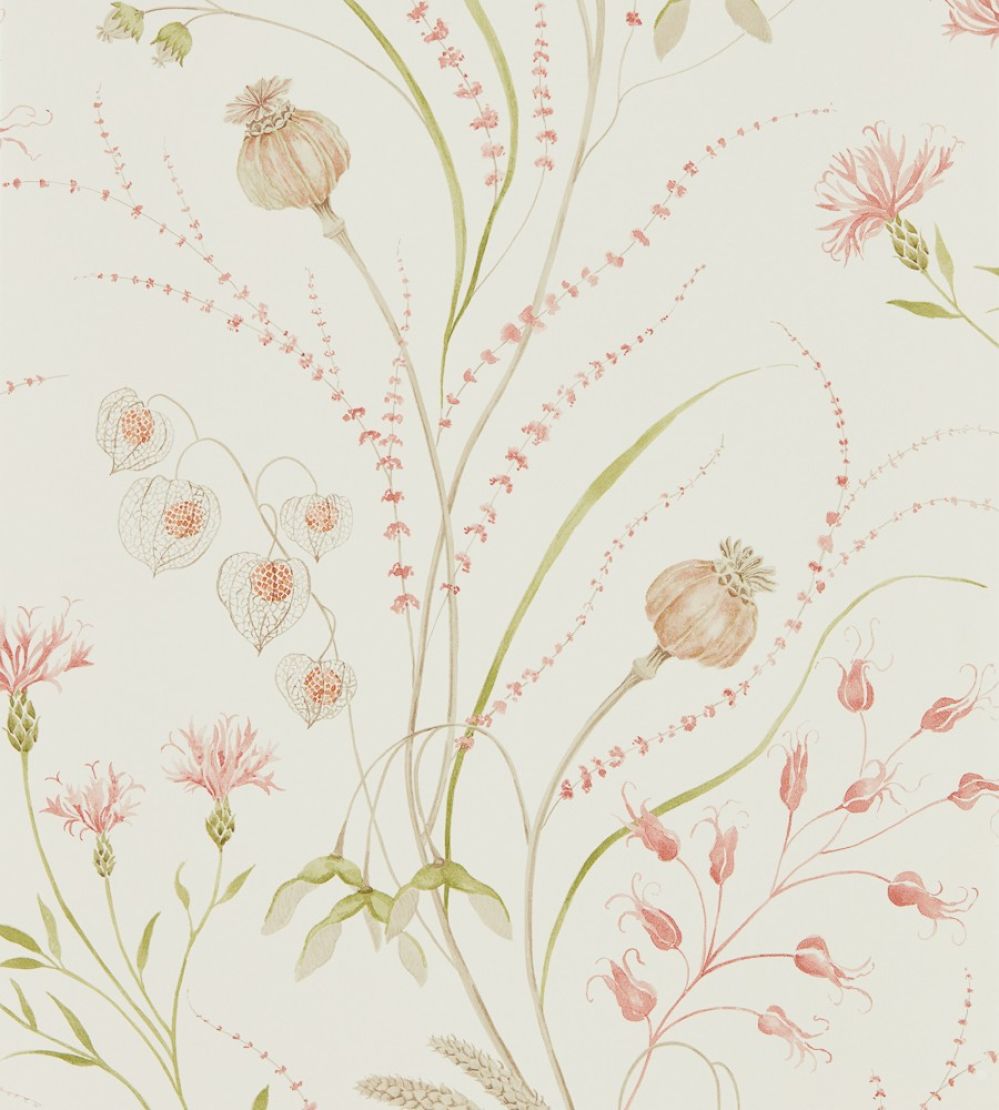 Summer Harvest Wallpaper by Sanderson Claret/Olive