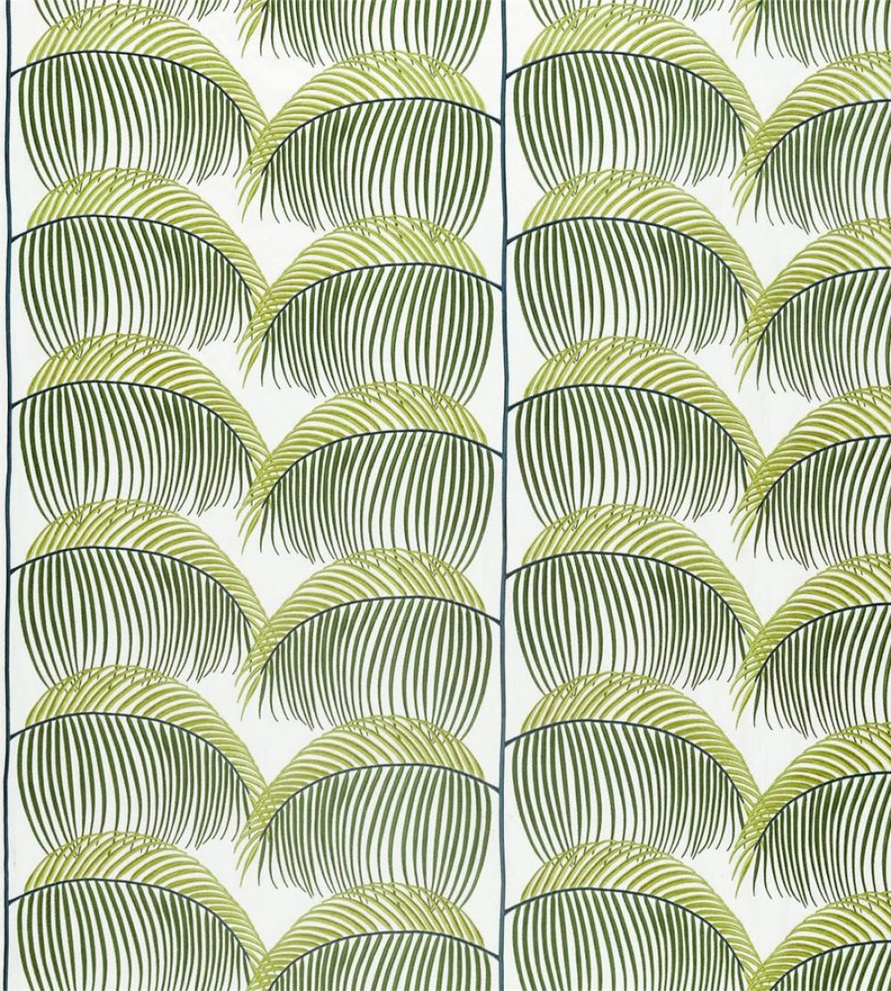Manila Embroidery Fabric by Sanderson Lime