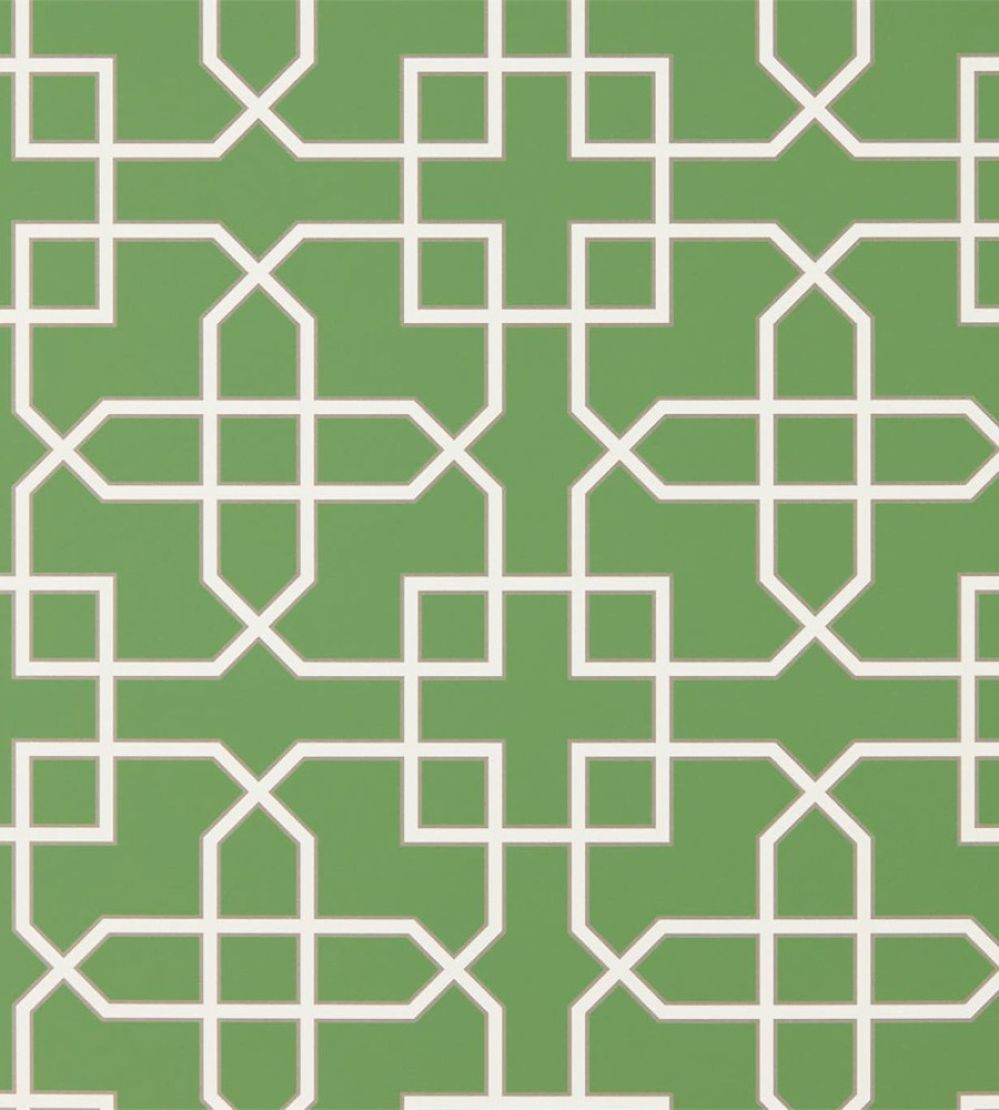 Hampton Trellis Wallpaper by Sanderson Botanical Green
