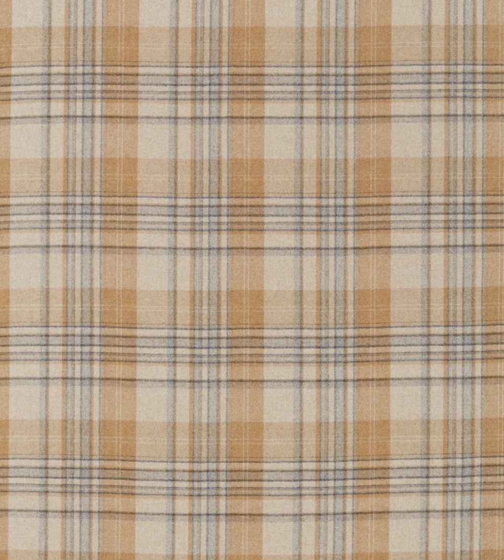 Bryndle Check Fabric by Sanderson Honey / Grey