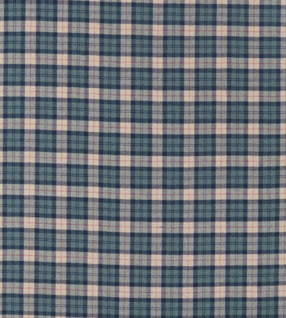 Fenton Check Fabric by Sanderson Check Teal
