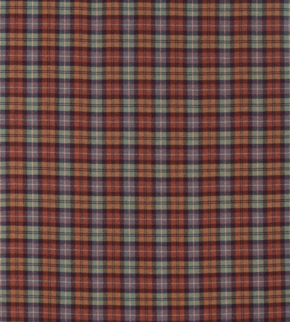 Fenton Check Fabric by Sanderson Check Russet / Amber