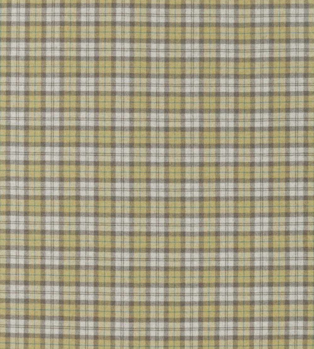 Fenton Check Fabric by Sanderson Check Caraway / Green