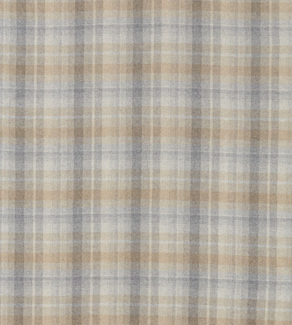 Samphrey Check Fabric by Sanderson Check Silver / Grey