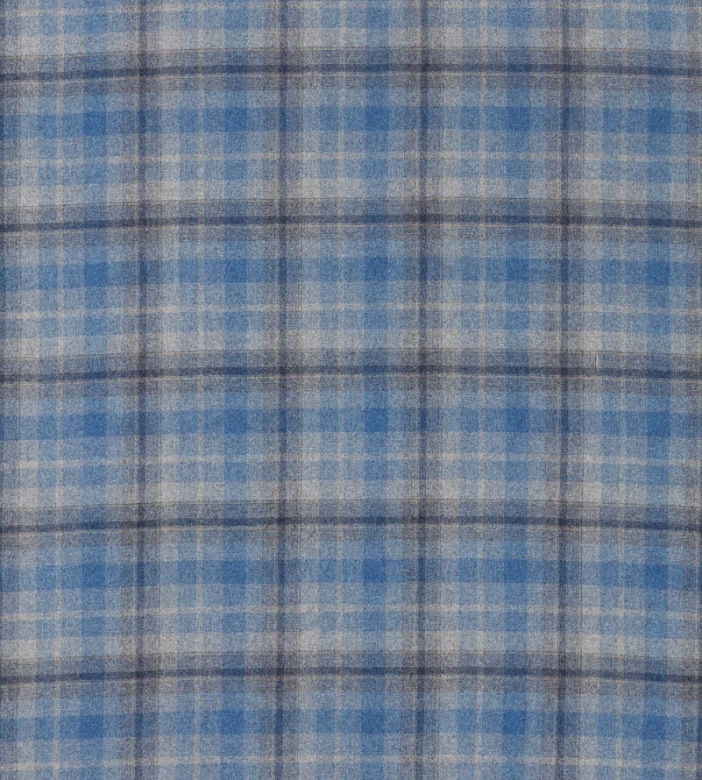 Samphrey Check Fabric by Sanderson Check Indigo / China