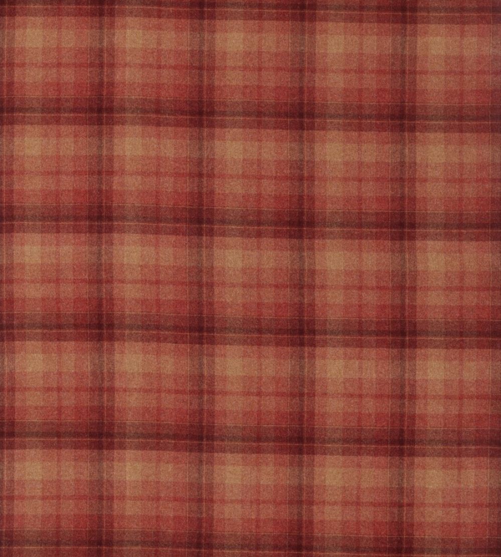 Samphrey Check Fabric by Sanderson Check Russet
