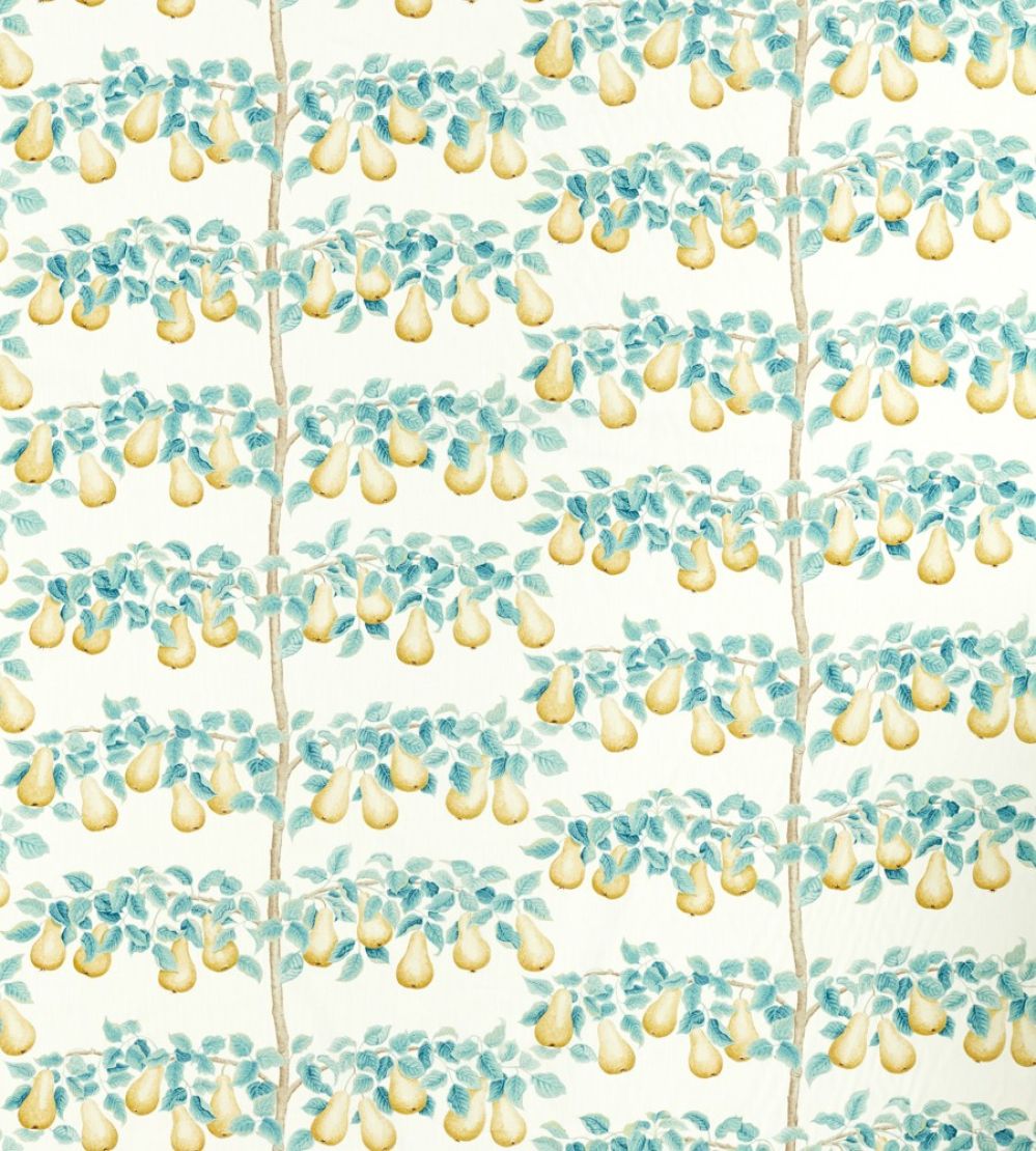 Perry Pears Fabric by Sanderson Gold/Aqua