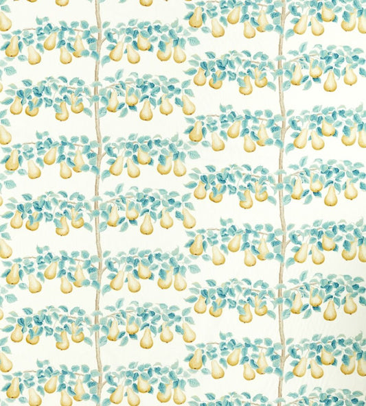 Perry Pears Fabric by Sanderson Gold/Aqua