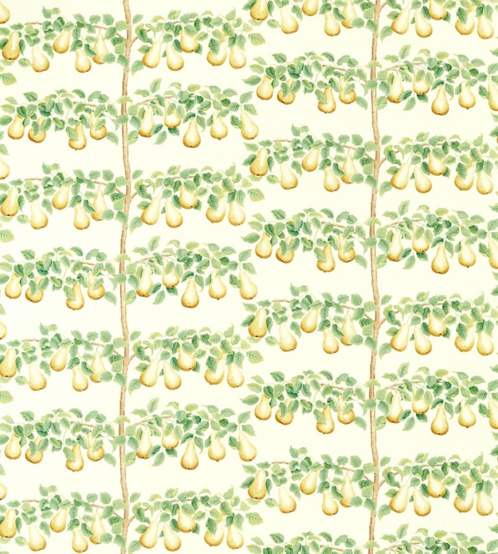 Perry Pears Fabric by Sanderson Ochre/Leaf Green