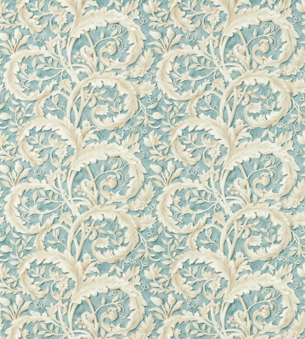 Tilia Lime Fabric by Sanderson Soft Teal