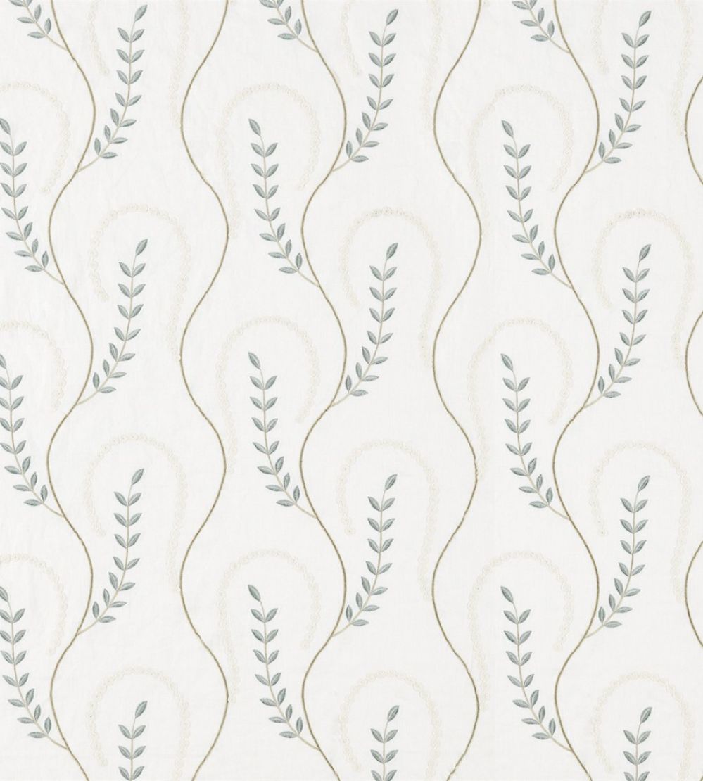 Chamomile Trail Fabric by Sanderson Teal / Green