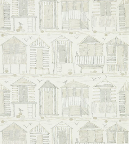 Beach Huts Wallpaper by Sanderson Driftwood