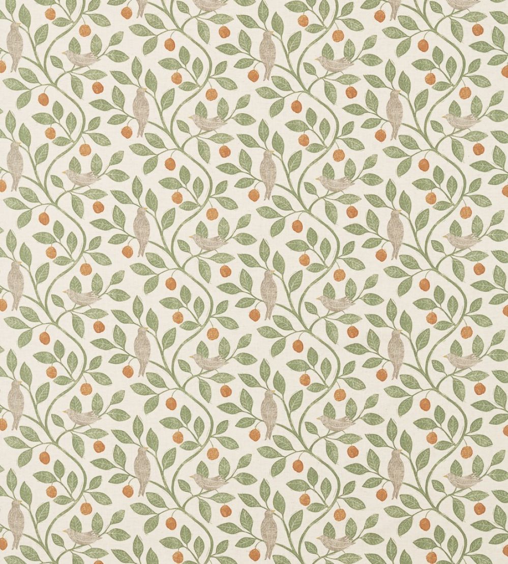 Damson Tree Fabric by Sanderson Brick/Fennel