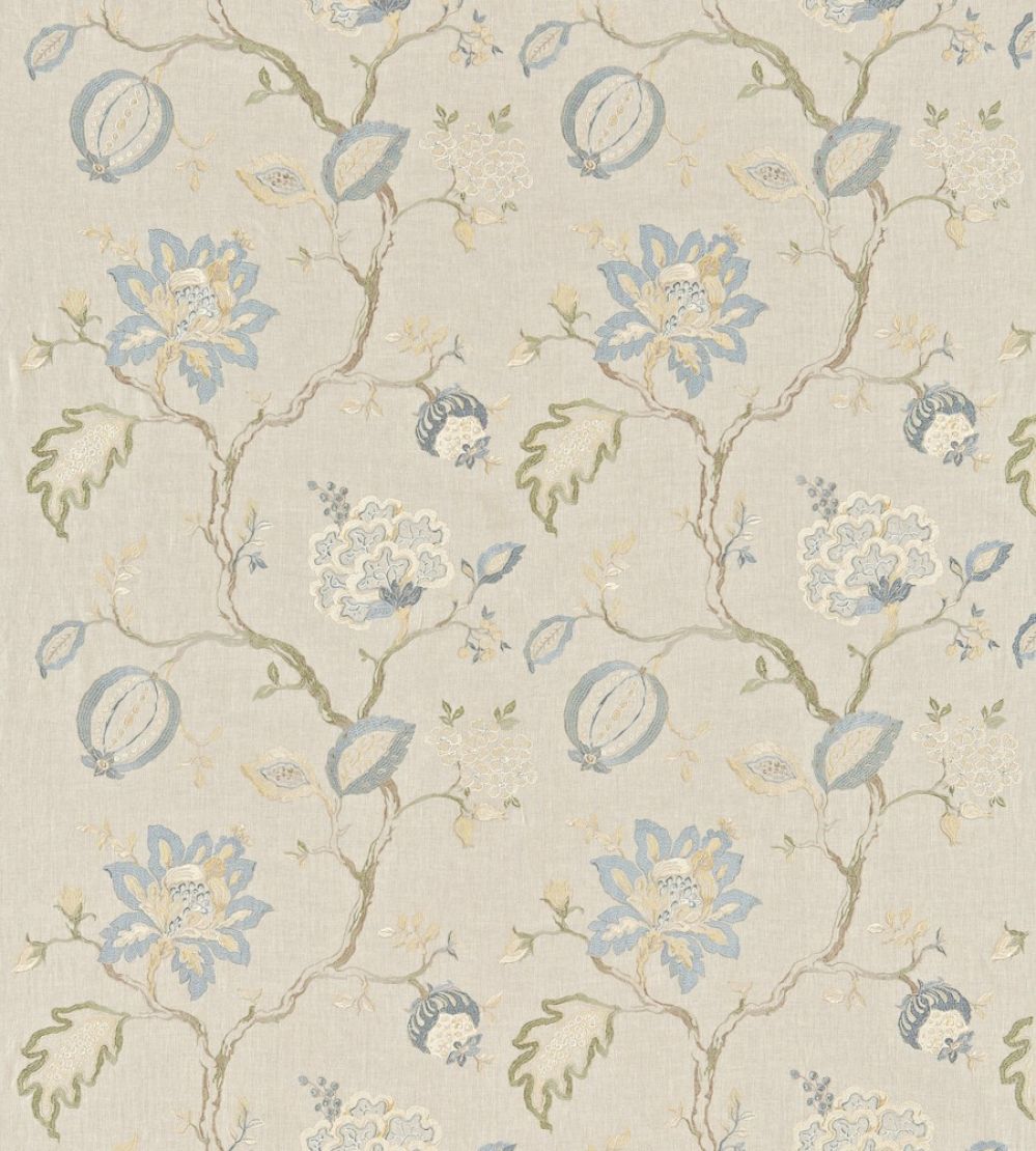 Hadham Fabric by Sanderson Cornflower Blue/Linen