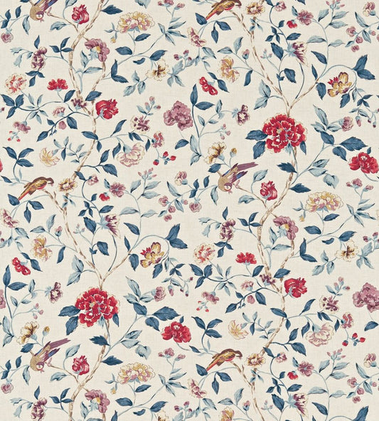 Sissinghurst Fabric by Sanderson Indigo/Ruby