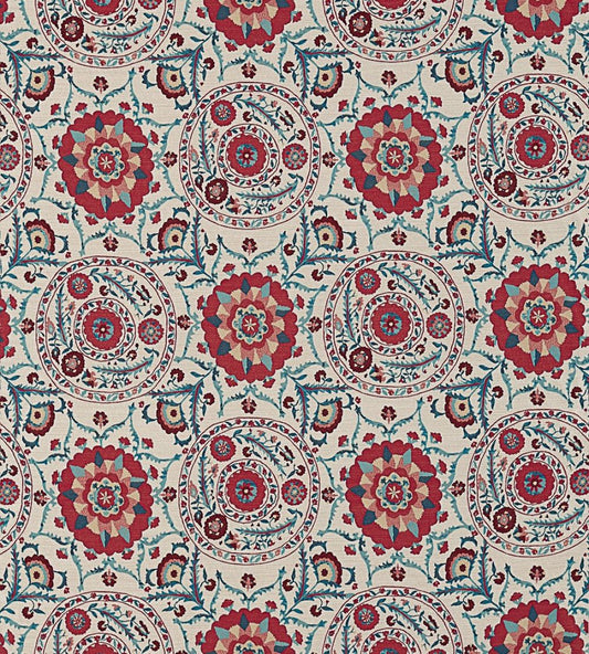 Anthos Fabric by Sanderson Red/Indigo