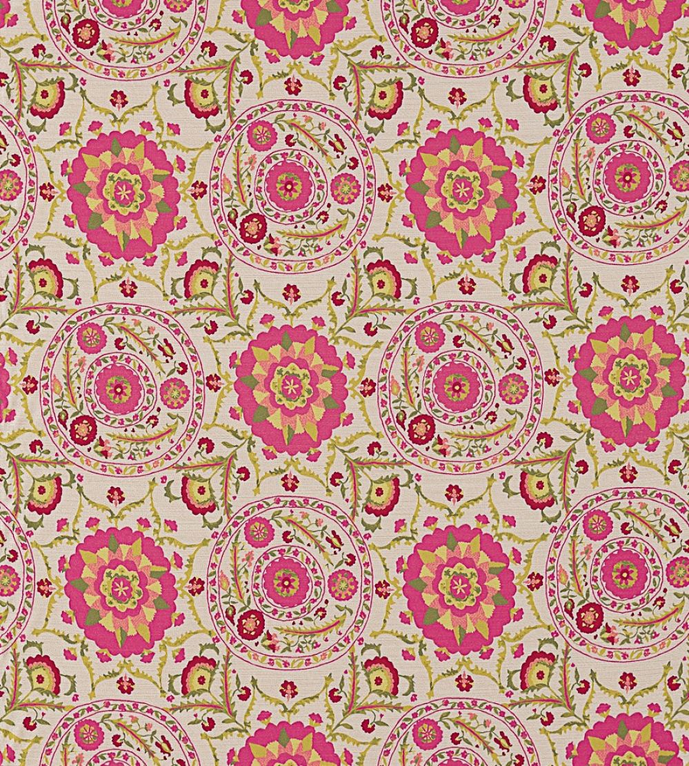 Anthos Fabric by Sanderson Cerise/Lime