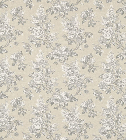 Sorilla Damask Fabric by Sanderson Silver/Linen