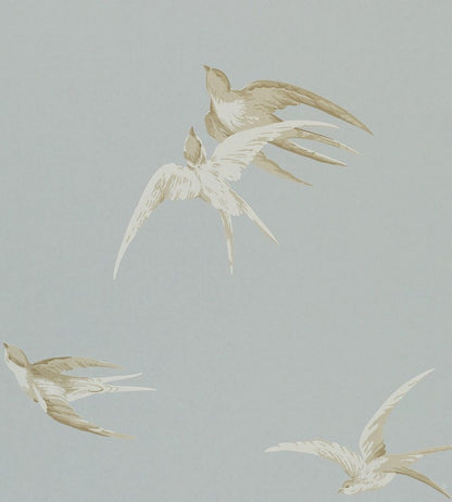 Swallows Wallpaper by Sanderson Silver