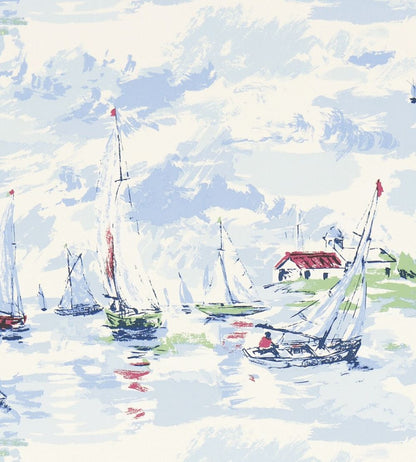 Sail Away Wallpaper by Sanderson Sky Blue