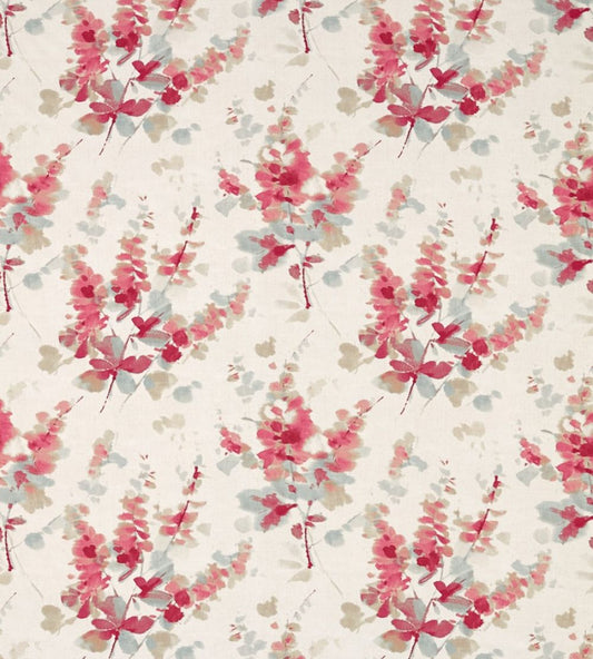 Delphiniums Fabric by Sanderson Coral