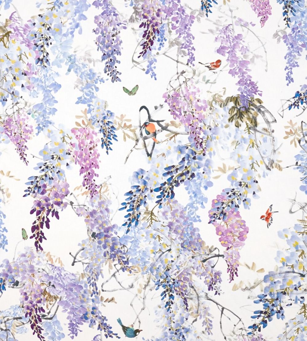 Wisteria Falls Fabric by Sanderson Amethyst