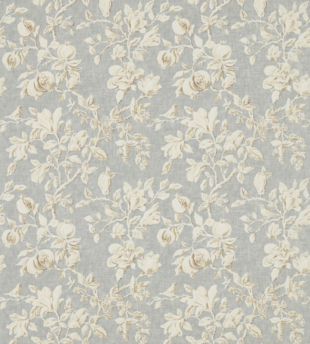 Magnolia & Pomegranate Fabric by Sanderson Grey Blue/Parchment