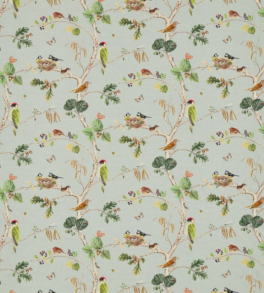Woodland Chorus Fabric by Sanderson Sky Blue/Multi