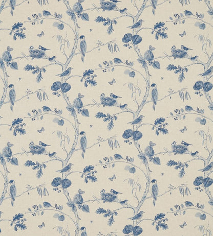 Woodland Chorus Fabric by Sanderson Indigo/Linen