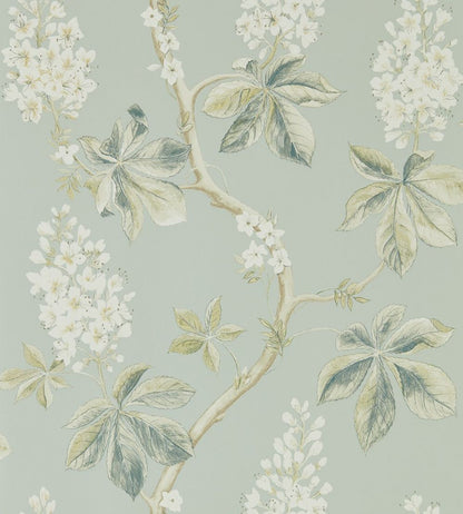 Chestnut Tree Wallpaper by Sanderson Grey Blue/Sage