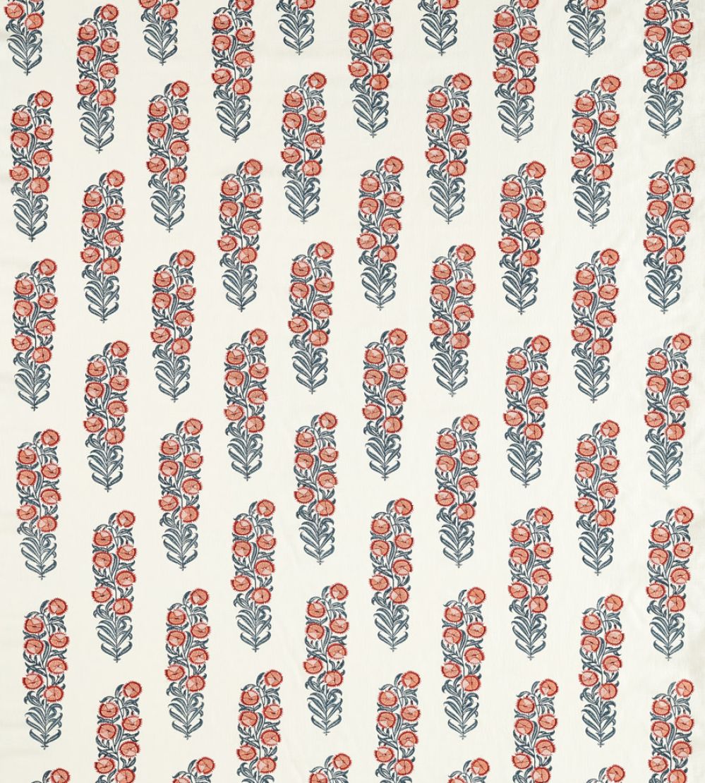 Sanganeri Block Print Fabric by Zoffany Indigo/Madder