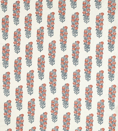Sanganeri Block Print Fabric by Zoffany Indigo/Madder