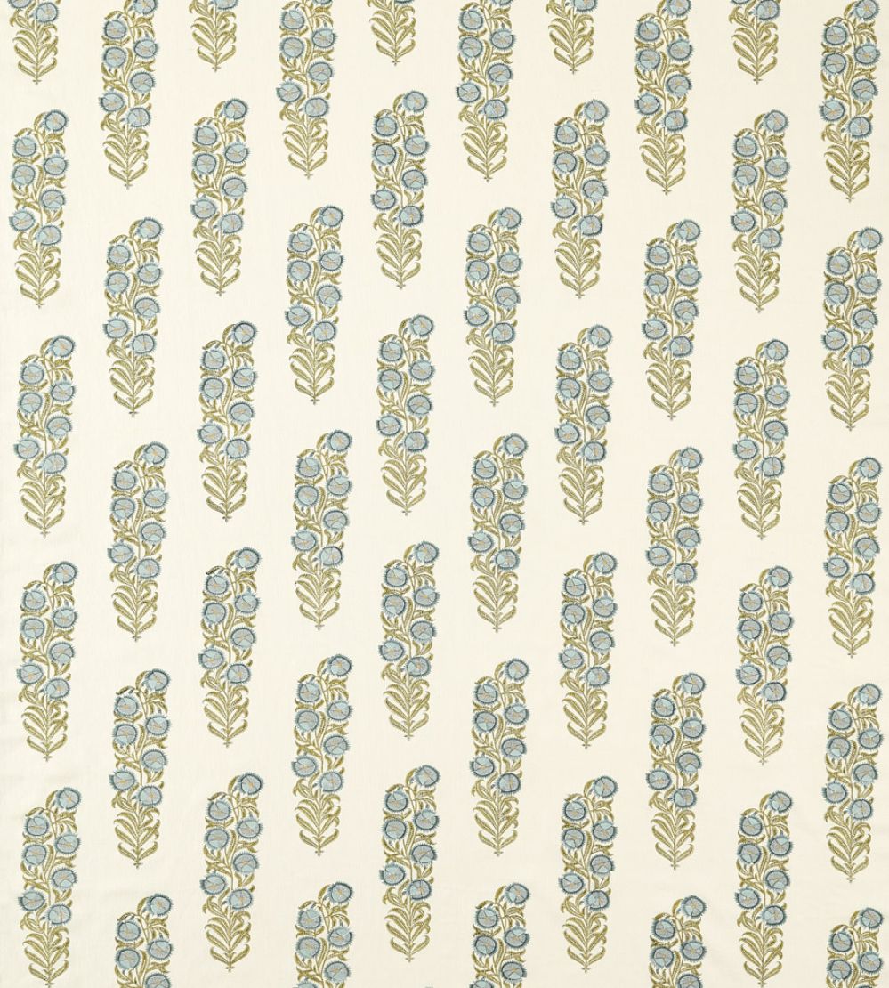 Sanganeri Block Print Fabric by Zoffany Tempest/Olive
