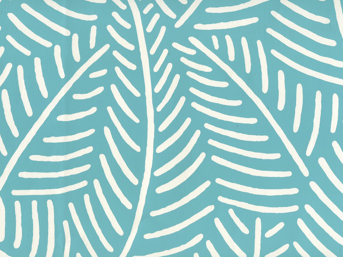 Sauvage Reverse Dark Turquoise on Almost White wallpaper by Cloth & Paper