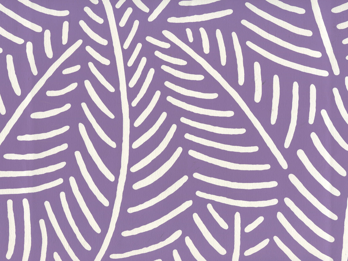 Sauvage Reverse Dark Lilac on Almost White wallpaper by Cloth & Paper