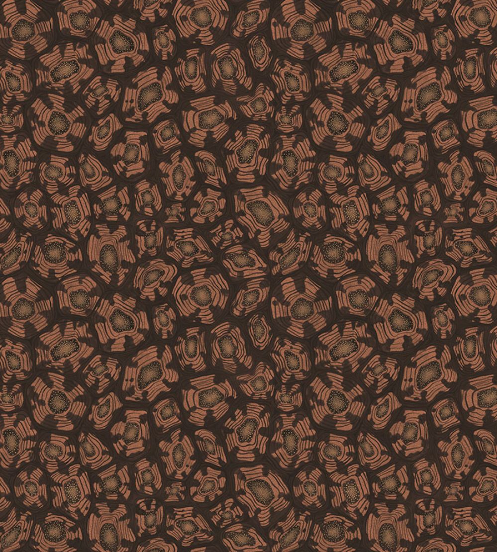 Savanna Shell Wallpaper by Cole & Son Terracotta Claret & Metallic Gold