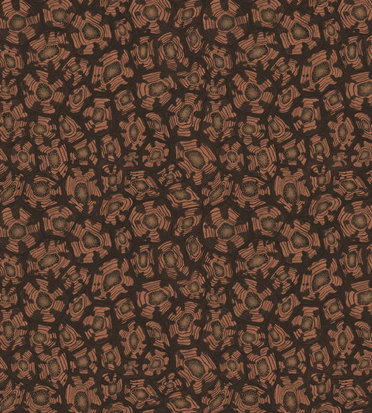 Savanna Shell Wallpaper by Cole & Son Terracotta Claret & Metallic Gold