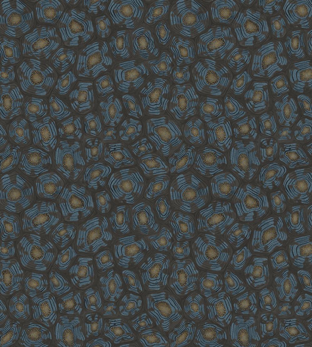Savanna Shell Wallpaper by Cole & Son Denim Charcoal & Metallic Gold