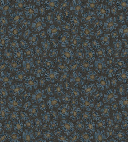 Savanna Shell Wallpaper by Cole & Son Denim Charcoal & Metallic Gold