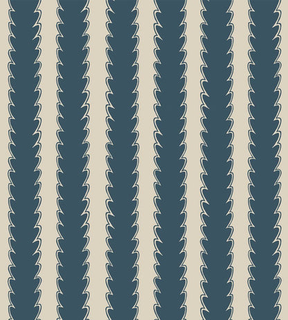 Scallop Stripe Wallpaper by Josephine Munsey Beakster Blue/Edge Sand