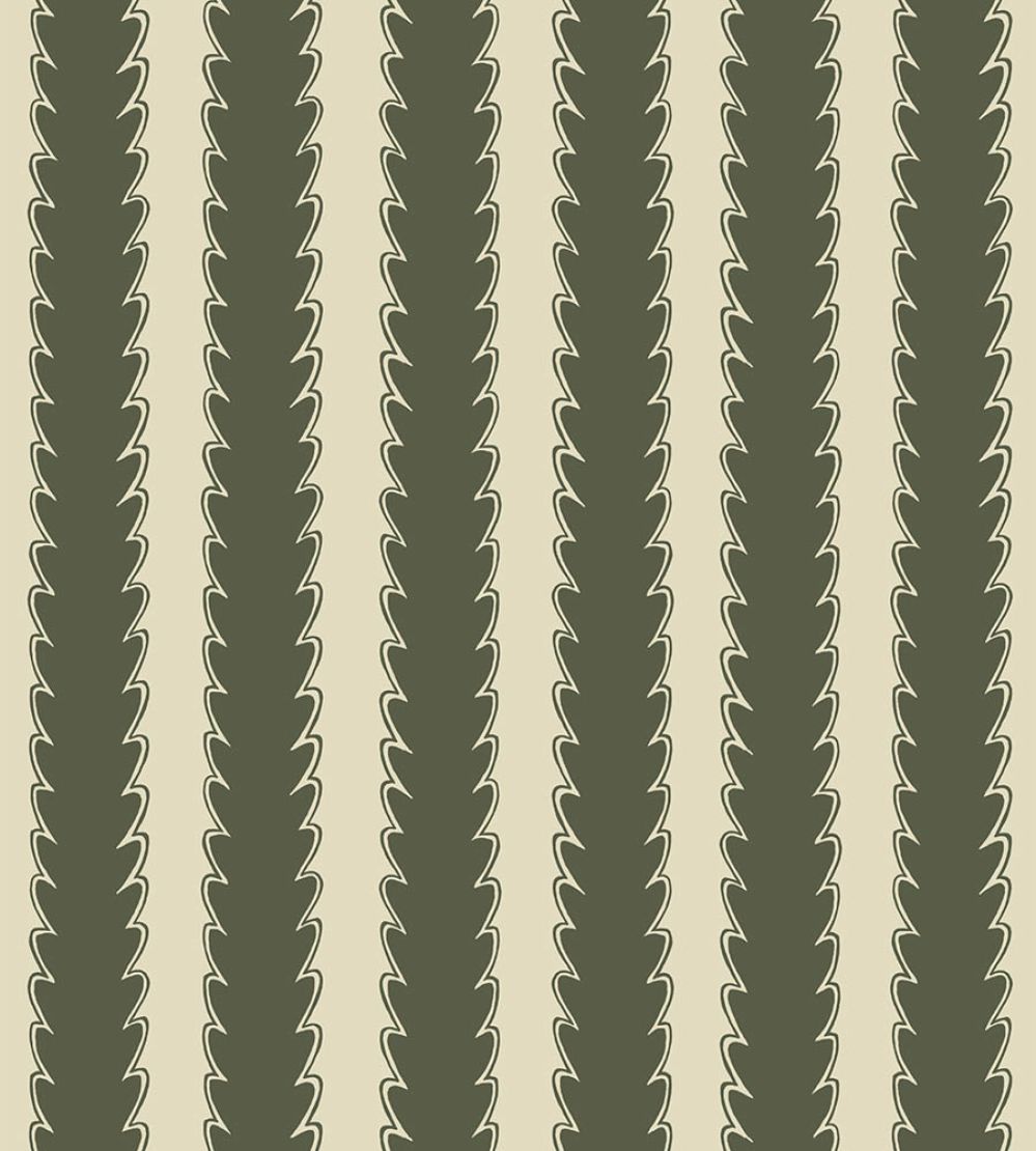 Scallop Stripe Wallpaper by Josephine Munsey Chaingate Green/Maitland Green