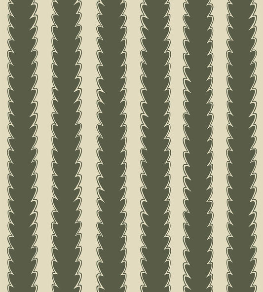 Scallop Stripe Wallpaper by Josephine Munsey Chaingate Green/Maitland Green
