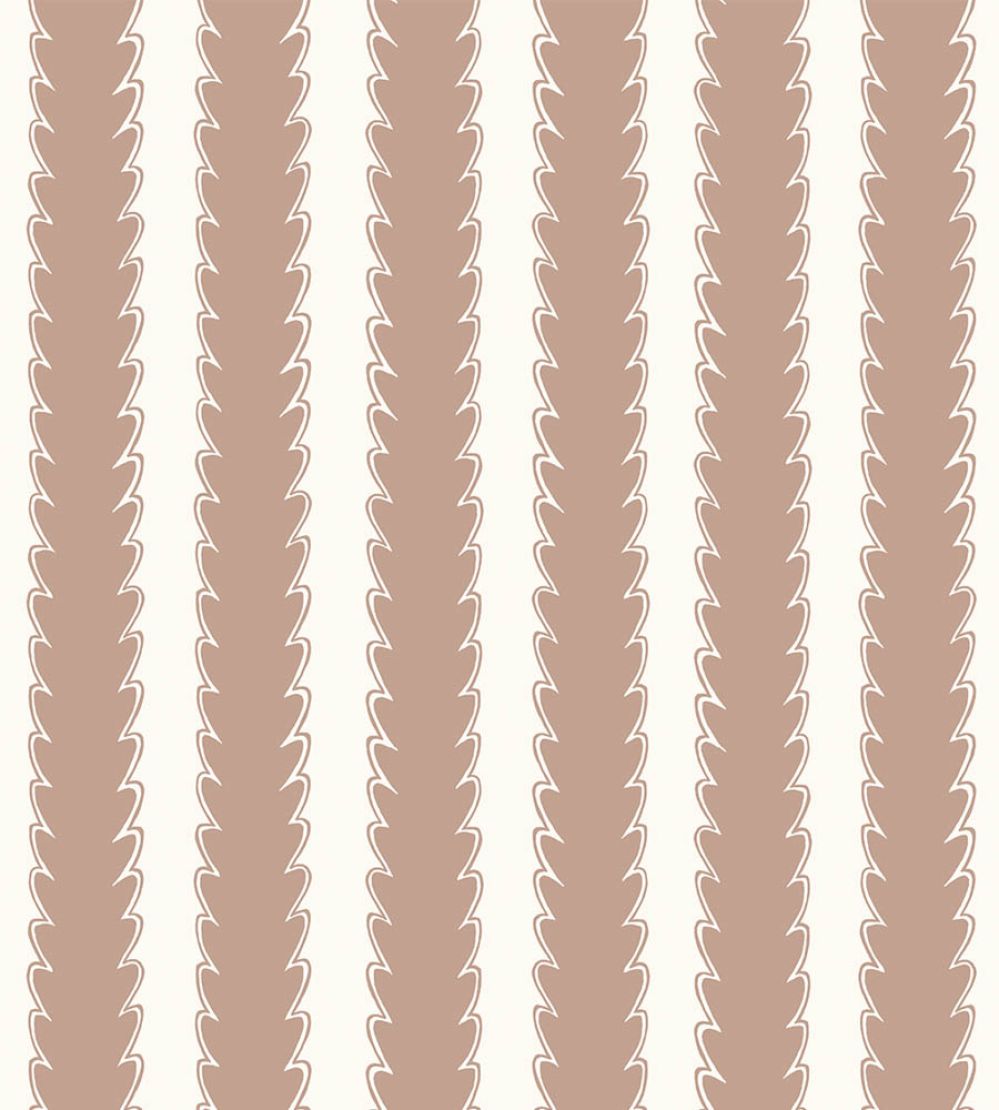 Scallop Stripe Wallpaper by Josephine Munsey Ham Pink/Hilles White