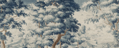 Scenic Tapestry Blue mural by Rebel Walls