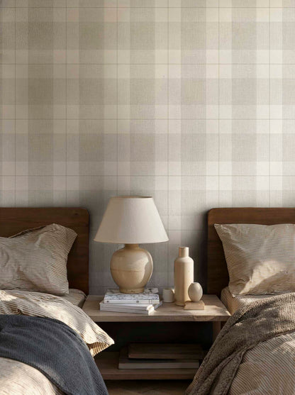 Scoticus contract wallcovering by Coordonné in White/Grey 64960510, shown in a styled room
