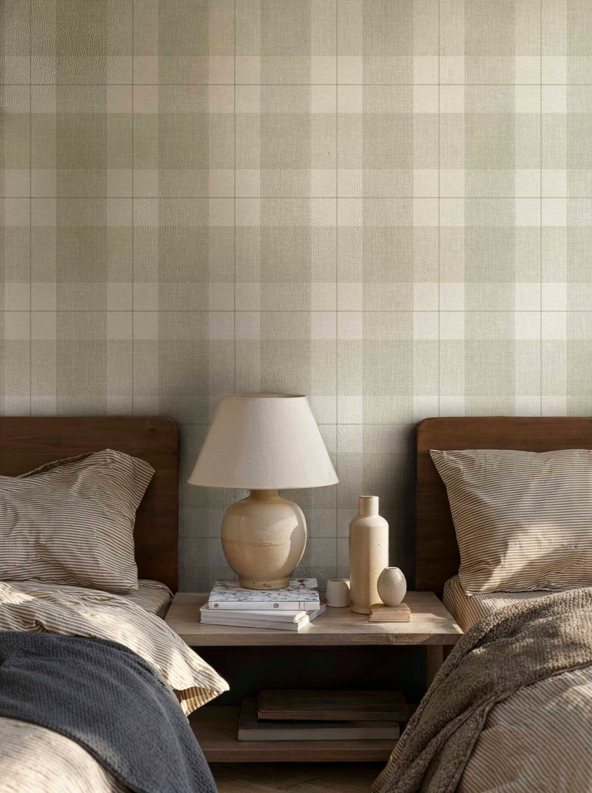 Scoticus contract wallcovering by Coordonné in White/Grey 64960515, shown in a styled room