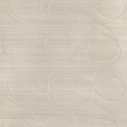 Scribbles Wallpaper by Phillip Jeffries in Beige with White (PJ 9652)